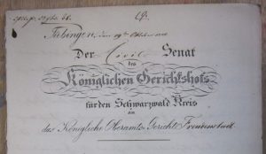 Anklageschrift vom Amtgericht Freudenstadt und dem Gerichtshof Schwarzwaldkreis in Reutlingen