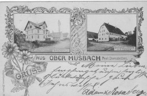 Ansichtskarte von 1899, links der Auerhahn