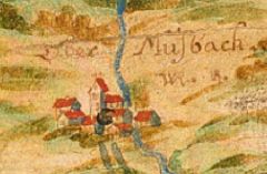 Ausschnitt Stebenhaber Karte mit Kirche von Obermusbach
