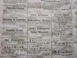 Verkaufsanzeige Reichenbacher Sägmühle 1868